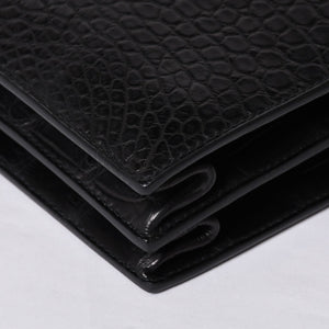 Like new HERMES Sac a Depeche 38 Briefcase Porosus Matte Black Gold hardware □R stamp Used 4a000993