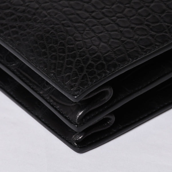 Like new HERMES Sac a Depeche 38 Briefcase Porosus Matte Black Gold hardware □R stamp Used 4a000993