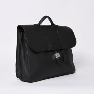 HERMES Handbag Sac Adepeche 41 □R Black leather Togo Silver hardware Used 4a000706