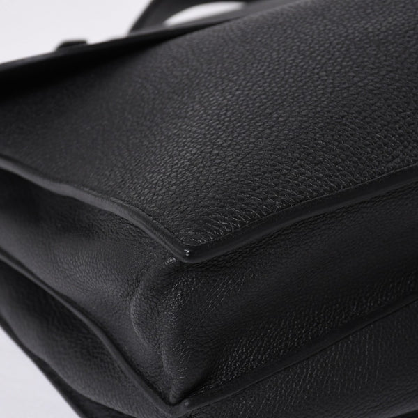 HERMES Handbag Sac Adepeche 41 □R Black leather Togo Silver hardware Used 4a000706