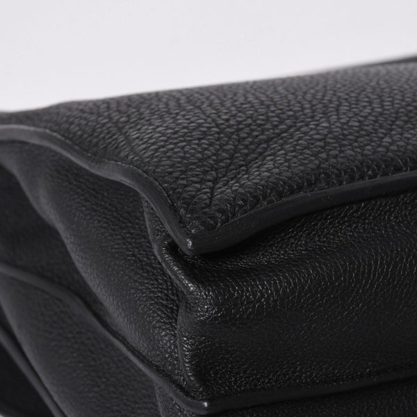 HERMES Handbag Sac Adepeche 41 □R Black leather Togo Silver hardware Used 4a000706