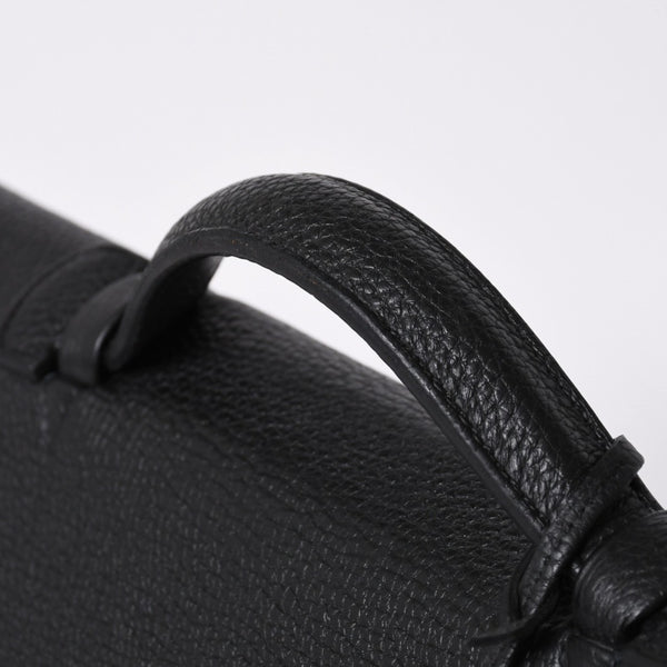 HERMES Handbag Sac Adepeche 41 □R Black leather Togo Silver hardware Used 4a000706
