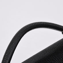 画像をギャラリービューアに読み込む, HERMES エルメス ハンドバッグ サックアデペッシュ41 □R ブラックレザー トゴ シルバー金具 中古 4a000706