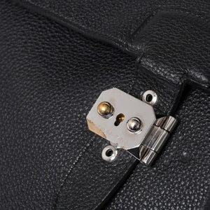 HERMES Handbag Sac Adepeche 41 □R Black leather Togo Silver hardware Used 4a000706