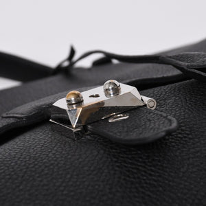 HERMES Handbag Sac Adepeche 41 □R Black leather Togo Silver hardware Used 4a000706