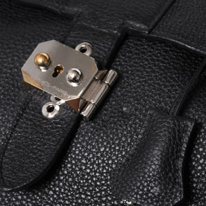 HERMES Handbag Sac Adepeche 41 □R Black leather Togo Silver hardware Used 4a000706
