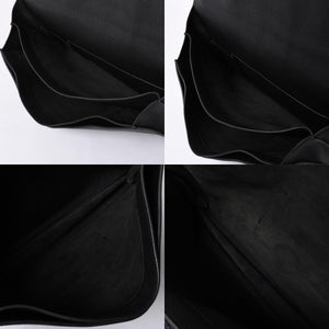 HERMES Handbag Sac Adepeche 41 □R Black leather Togo Silver hardware Used 4a000706