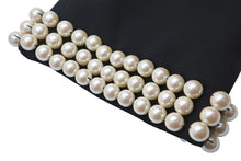 画像をギャラリービューアに読み込む, Moschino モスキーノ テーラードジャケット パール装飾 ブラック ホワイト アウター J05370424 サイズ40 美品 中古 45353