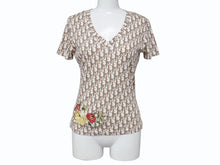 画像をギャラリービューアに読み込む, Christian Dior クリスチャンディオール Vネック半袖Tシャツ 5E16155951 サイズ40 トロッター ガリアーノ期 美品 中古 4b004576