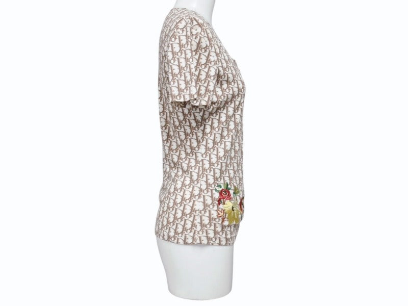 Christian Dior クリスチャンディオール Vネック半袖Tシャツ 5E16155951 サイズ40 トロッター ガリアーノ期 美品 中古 4b004576