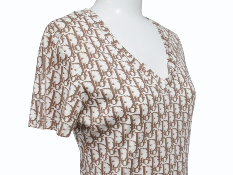 Christian Dior クリスチャンディオール Vネック半袖Tシャツ 5E16155951 サイズ40 トロッター ガリアーノ期 美品 中古 4b004576