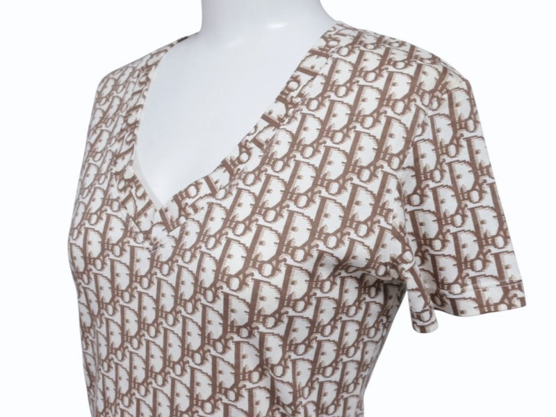 Christian Dior クリスチャンディオール Vネック半袖Tシャツ 5E16155951 サイズ40 トロッター ガリアーノ期 美品 中古 4b004576