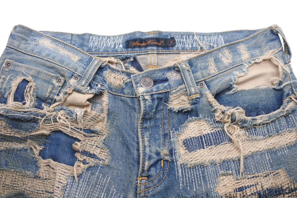 A true masterpiece: UNDERCOVER 85 Denim 05AW ARTS&CRAFTS era, indigo, women's size 2, excellent condition, pre-owned, item number 45765