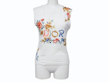 画像をギャラリービューアに読み込む, Christian Dior クリスチャンディオール タンクトップ ノースリーブ 2P12155001 サイズ38 ホワイト フラワー ガリアーノ期 美品 中古 4b004577