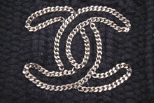 画像をギャラリービューアに読み込む, CHANEL シャネル ニット帽 ニットキャップ 帽子 ポンポン ココマーク ロゴ カシミヤ ブラック シルバー金具 良品 中古 45867