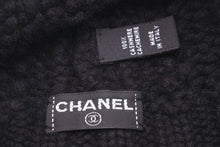 画像をギャラリービューアに読み込む, CHANEL シャネル ニット帽 ニットキャップ 帽子 ポンポン ココマーク ロゴ カシミヤ ブラック シルバー金具 良品 中古 45867