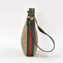 画像をギャラリービューアに読み込む, GUCCI グッチ ワンショルダーバッグ 002058 GGキャンバス レザー ベージュ グリーン レッド メタルブラック金具 良品 中古 4b007435