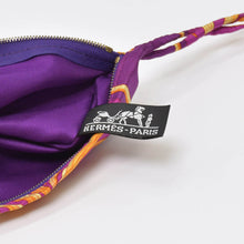 画像をギャラリービューアに読み込む, HERMES エルメス シルキーシティPM 王者の虎 TIGRE ROYAL ショルダーバッグ □L刻印 シルク レザー パープル ブラウン 美品 中古 4b009104