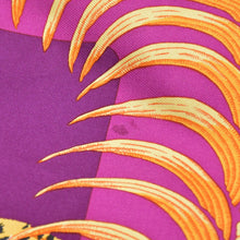 画像をギャラリービューアに読み込む, HERMES エルメス シルキーシティPM 王者の虎 TIGRE ROYAL ショルダーバッグ □L刻印 シルク レザー パープル ブラウン 美品 中古 4b009104