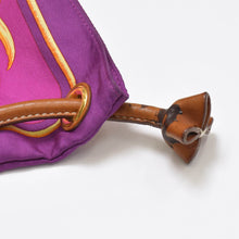 画像をギャラリービューアに読み込む, HERMES エルメス シルキーシティPM 王者の虎 TIGRE ROYAL ショルダーバッグ □L刻印 シルク レザー パープル ブラウン 美品 中古 4b009104