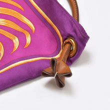 画像をギャラリービューアに読み込む, HERMES エルメス シルキーシティPM 王者の虎 TIGRE ROYAL ショルダーバッグ □L刻印 シルク レザー パープル ブラウン 美品 中古 4b009104