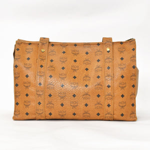 MCM エム・シー・エム Tote Bag トートバッグ ブラウン Black ブラック ゴールド金具 レザー 美品 中古 4a004609