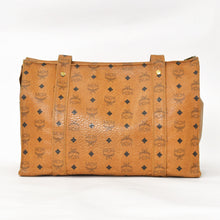 Load image into Gallery viewer, MCM エム・シー・エム Tote Bag トートバッグ ブラウン Black ブラック ゴールド金具 レザー 美品 中古 4a004609