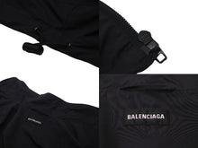 画像をギャラリービューアに読み込む, BALENCIAGA バレンシアガ ナイロントラックジャケット ダブルスリーブ BB 19SS 602278 ネイビー サイズ48 美品 中古 46331