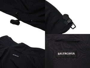 BALENCIAGA バレンシアガ ナイロントラックジャケット ダブルスリーブ BB 19SS 602278 ネイビー サイズ48 美品 中古 46331