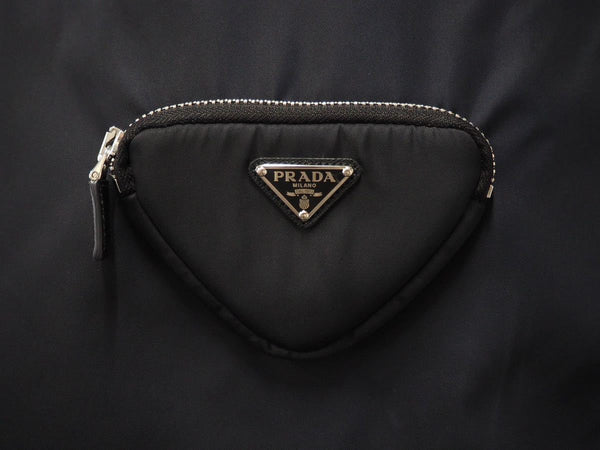 PRADA プラダ RE-NYLON ノースリーブ ワンピース ナイロン ブラック ポーチ付き 2306621WQ8F0002 サイズ36 中古 46460