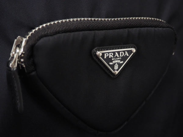 PRADA プラダ RE-NYLON ノースリーブ ワンピース ナイロン ブラック ポーチ付き 2306621WQ8F0002 サイズ36 中古 46460