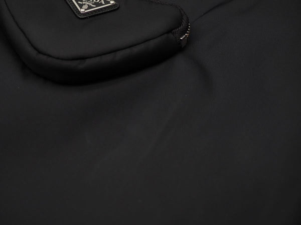 PRADA プラダ RE-NYLON ノースリーブ ワンピース ナイロン ブラック ポーチ付き 2306621WQ8F0002 サイズ36 中古 46460