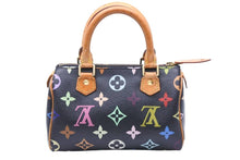 画像をギャラリービューアに読み込む, LOUIS VUITTON ルイヴィトン ミニスピーディ ハンドバッグ モノグラム ブラック マルチカラー 村上隆 レザー M92644 中古 46627
