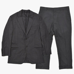 極美品 HERMES エルメス セットアップスーツ S19802Z ジャケット スラックスパンツ グレー 50サイズ シングルブレスト イタリア製 中古 4a004697