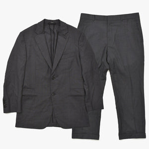 極美品 HERMES エルメス セットアップスーツ S19802Z ジャケット スラックスパンツ グレー 50サイズ シングルブレスト イタリア製 中古 4a004697