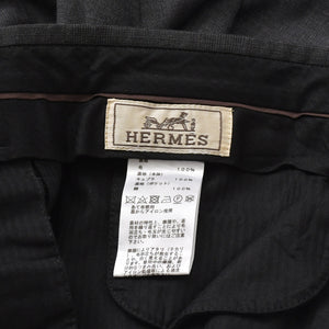 極美品 HERMES エルメス セットアップスーツ S19802Z ジャケット スラックスパンツ グレー 50サイズ シングルブレスト イタリア製 中古 4a004697