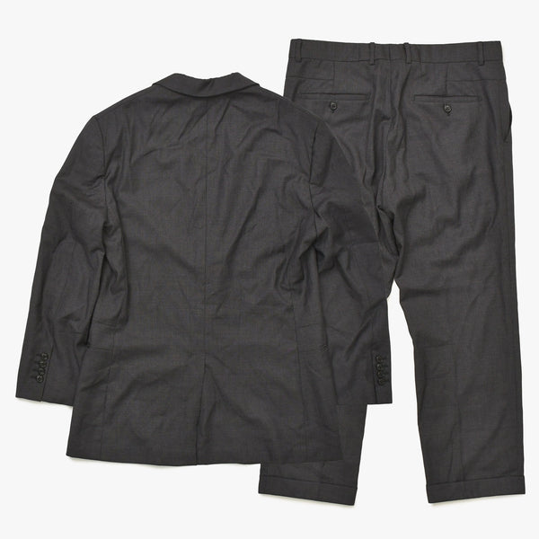 極美品 HERMES エルメス セットアップスーツ S19802Z ジャケット スラックスパンツ グレー 50サイズ シングルブレスト イタリア製 中古 4a004697