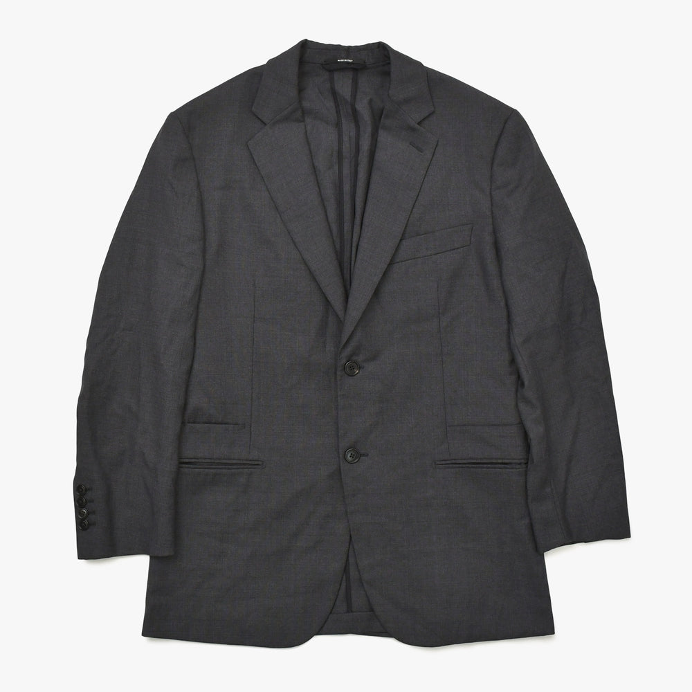 極美品 HERMES エルメス セットアップスーツ S19802Z ジャケット スラックスパンツ グレー 50サイズ シングルブレスト イタリア製 中古 4a004697