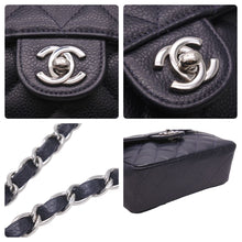 画像をギャラリービューアに読み込む, 極美品 CHANEL シャネル ミニマトラッセ ネイビー キャビアスキン 9番台 ラムスキン ショルダーバッグ 中古 47128