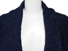 画像をギャラリービューアに読み込む, CHANEL シャネル ツイードジャケット P53945V38337 ナイロン ポリエステル コットン ブルー シルバー金具 サイズ38 美品 中古 47233