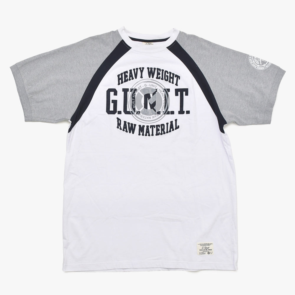 G-unit Raglan T-shirt Short Sleeve T-shirt 50 Cent Fifty Cent Cut and Sewn White Gray Black XXL Size Good Condition Used 4a004728