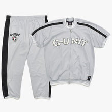 Load image into Gallery viewer, G-UNIT ジーユニット セットアップ 50 Cent ジップアップニット パンツ グレー ブラック ホワイト サイズXXL 美品 中古 4a004731