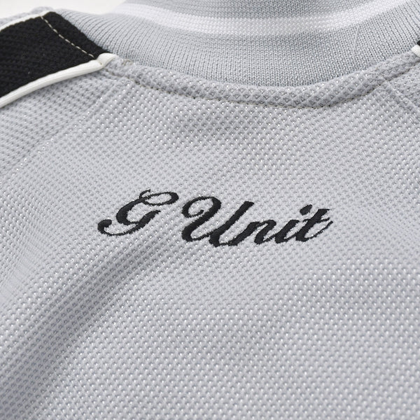 G-UNIT ジーユニット セットアップ 50 Cent ジップアップニット パンツ グレー ブラック ホワイト サイズXXL 美品 中古 4a004731