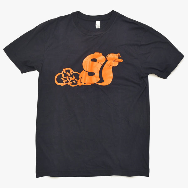 SKULL GANG T-shirt Short Sleeve Royal Apparel Made in the USA Black Orange LG Good Condition Used 4a004733