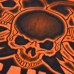 SKULL GANG T-shirt Short Sleeve Royal Apparel Made in the USA Black Orange LG Good Condition Used 4a004733