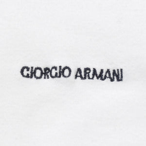 GIORGIO ARMANI ジョルジオアルマーニ 半袖ポロシャツ ワンポイントロゴ イタリア製 コットン ホワイト サイズL 美品 中古 4a004741