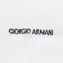 Load the image into the gallery viewer. GIORGIO ARMANI ジョルジオアルマーニ 半袖ポロシャツ ワンポイントロゴ イタリア製 コットン ホワイト サイズL 美品 中古 4a004741
