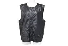 画像をギャラリービューアに読み込む, off-white オフホワイト レザー ベスト ジャケット バックロゴデザイン マグネットボタン ブラック サイズL 良品 中古 47483