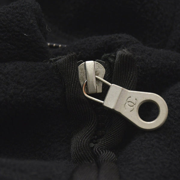 極美品 CHANEL シャネル スポーツライン フリース ジップアップフーディー P19983V11807 サイズ50 ココマーク ブラック メンズ 中古 4a004764