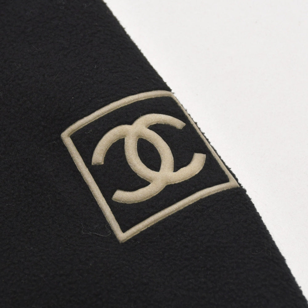 Very Good Condition CHANEL Sports Line Fleece Zip Up Hoodie P19983V11807 Size 50 Here Mark Black Men's Used 4a004764